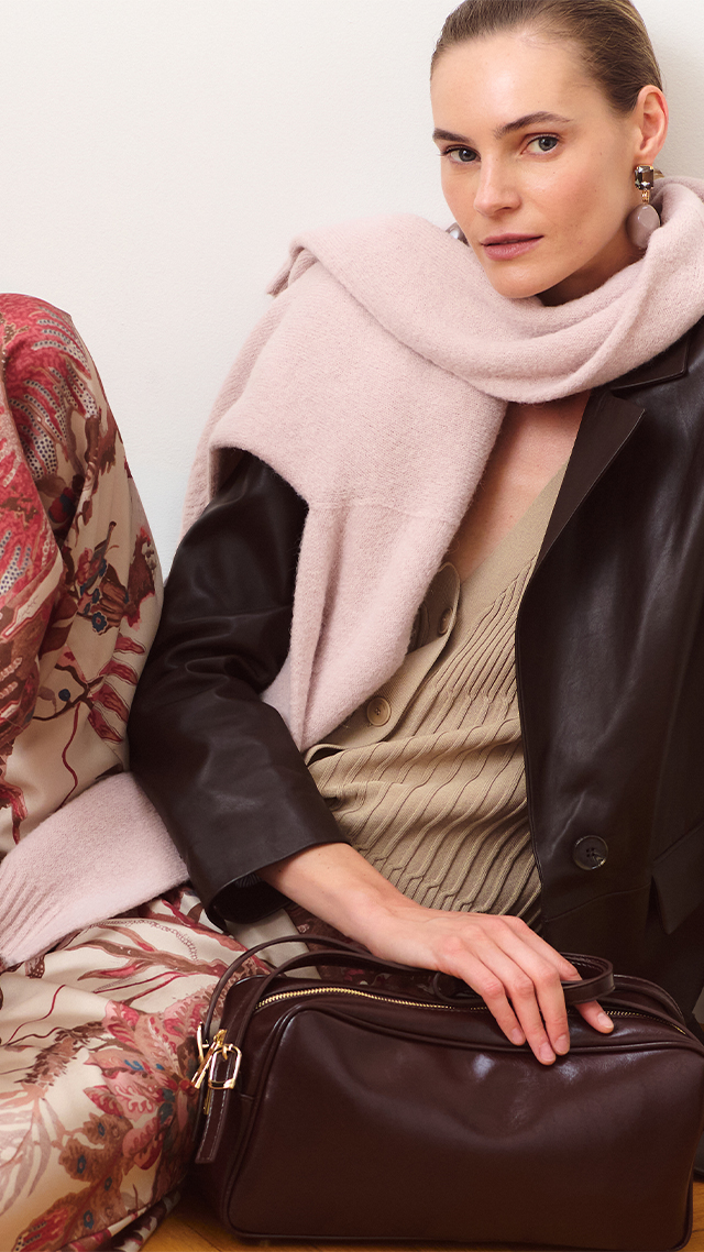 Printed silk twill trousers
